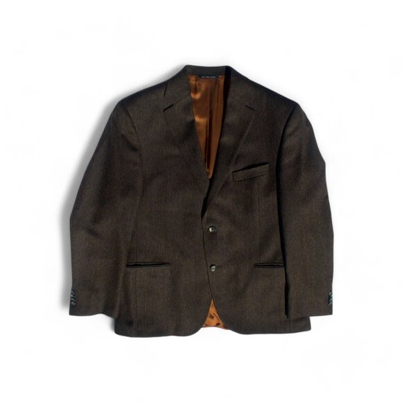 🇨🇦 Savile Row Gold Wool Sport Coat (Charcoal/Blue) - Picture 11 of 15